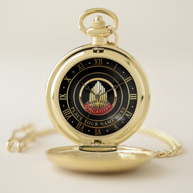 Pipe Organ Organist PERSONALIZED Award Retirement  Pocket Watch (Inside)