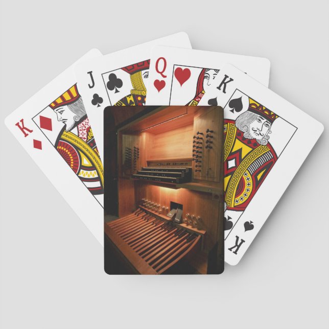 Pipe organ playing cards - organ console (Back)