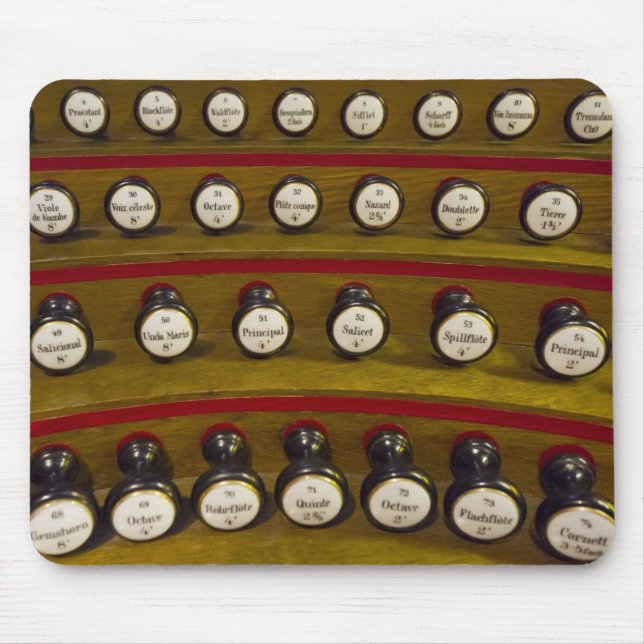 Pipe organ stops mousepad (Front)