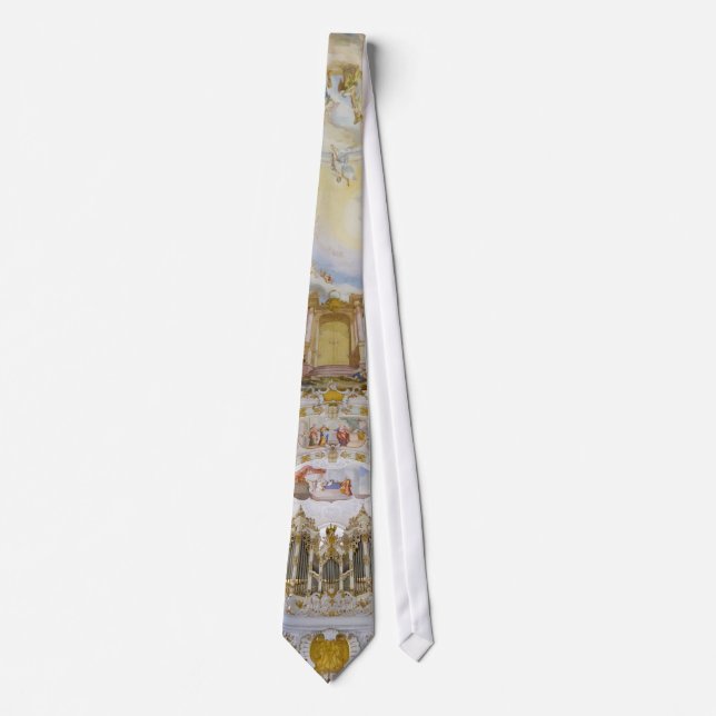 Pipe organ tie, Wieskirche, Bavaria, Germany Neck Tie (Front)