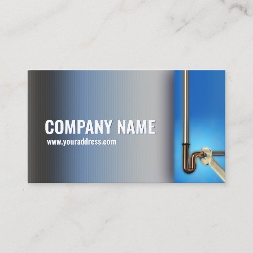 Customizable Pipe Repair Service Plumber Blue Business Card