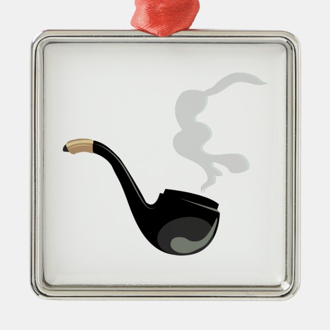 Pipe Smoke Metal Ornament (Front)