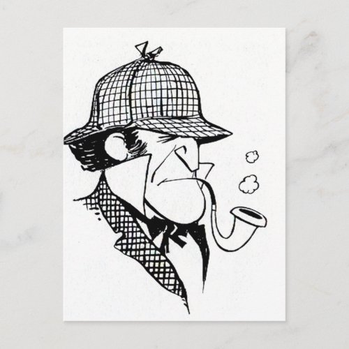 Pipe Smoking Detective Postcard