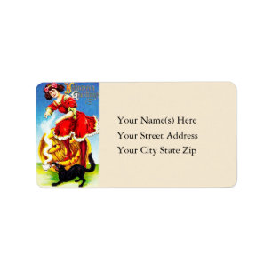 Pipe Smoking Jack O Lantern Vintage Address Label