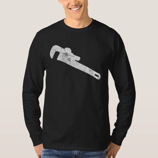 Pipe Wrench Pipe Fitter Plumber Plumbing T-Shirt (Front)