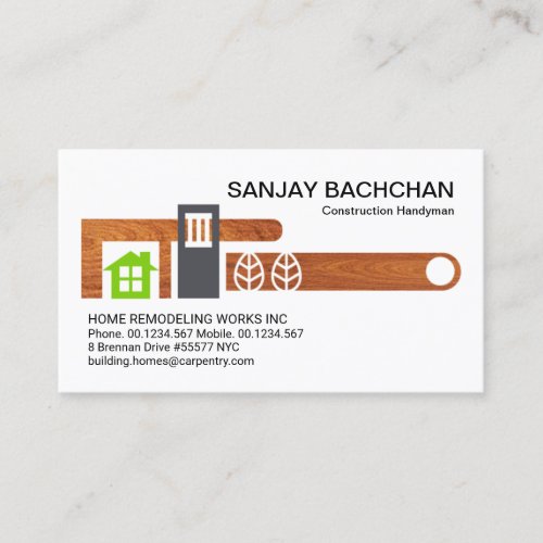 Pipe Wrench Wood Layer Landscape Business Card