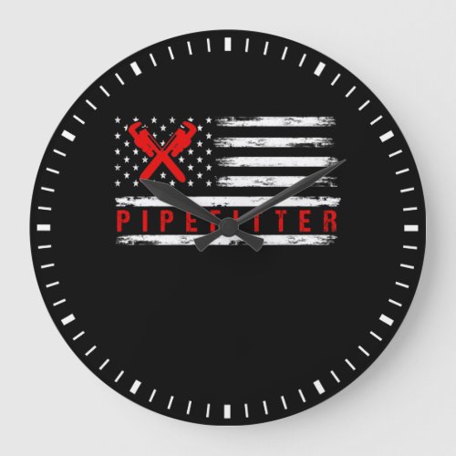 Pipefitter Gifts Funny Plumber Large Clock