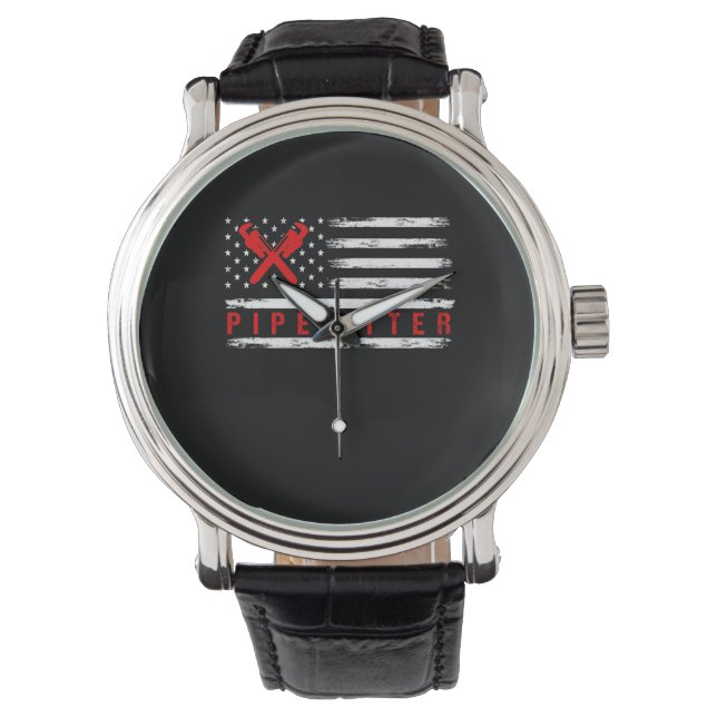 Pipefitter Gifts Funny Plumber Watch (Front)