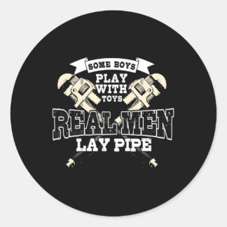 Pipefitter Plumber Plumbing Real Lay Pipe Classic Round Sticker