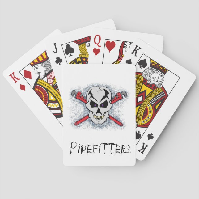 Pipefitter Skull Design Poker Cards (Back)