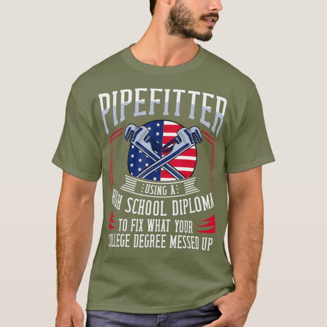 Pipefitter Steamfitter Gift Plumber USA T-Shirt (Front)