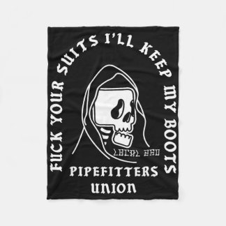 Pipefitters Union Local 250 La Reaper Skull Your S Fleece Blanket