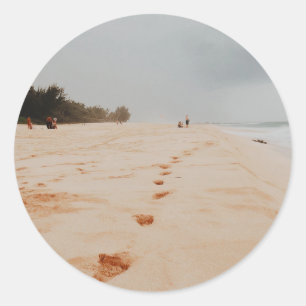 Pipeline Beach  Classic Round Sticker