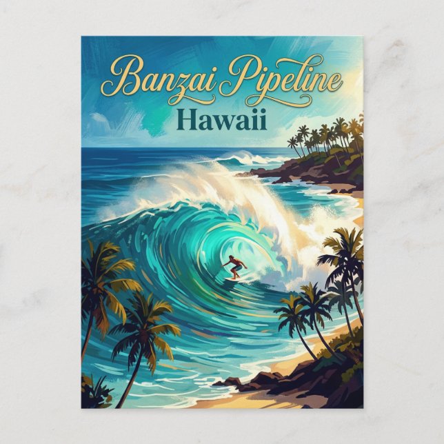 Pipeline Hawaii Postcard (Front)