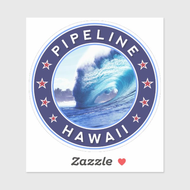 Pipeline, Hawaii Sticker (Sheet)