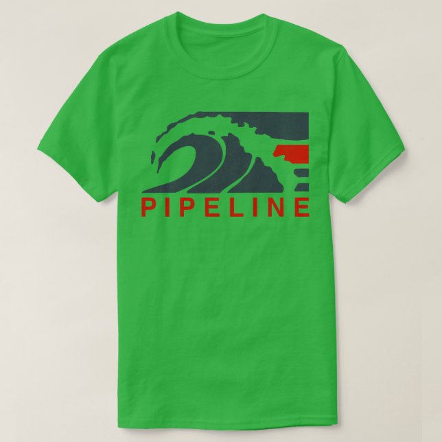 Pipeline Retro Surfing Wave T-Shirt (Design Front)