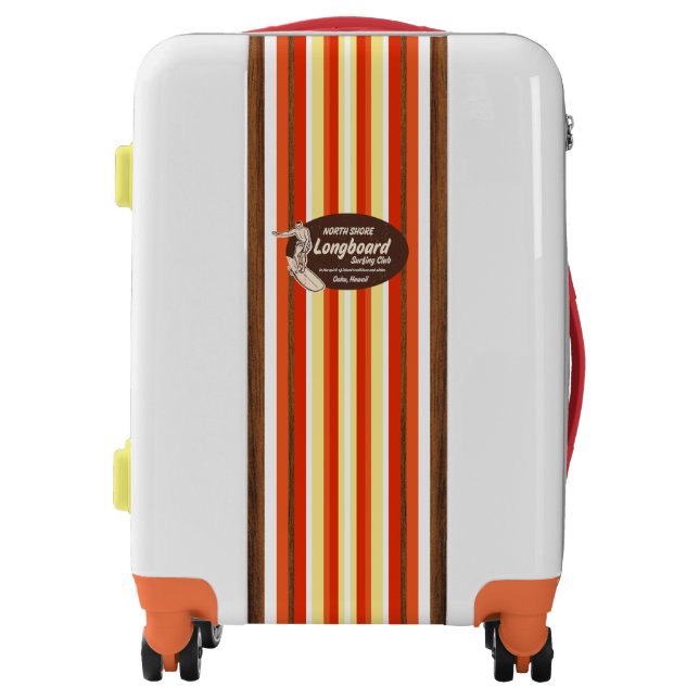 Pipeline Surfboard Hawaiian Competition Striped Luggage (Front)