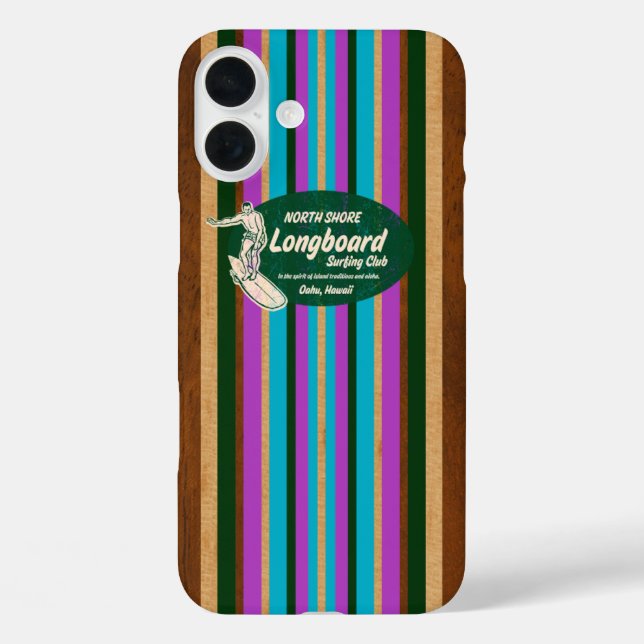 Pipeline Surfboard Hawaiian Stripes Purple  Case-Mate iPhone Case (Back)