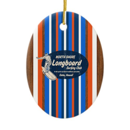 Pipeline Vintage Surfboard Ornament