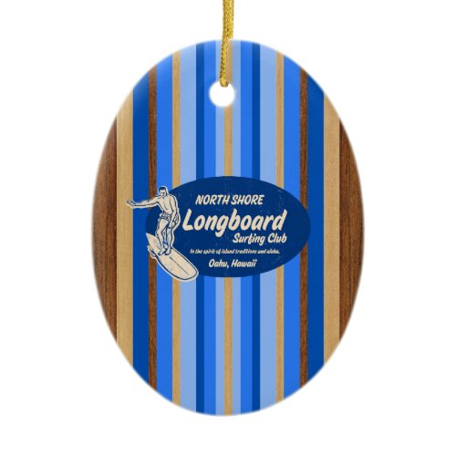 Pipeline Vintage Surfboard Ornament