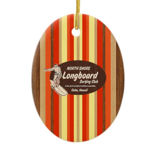 Pipeline Vintage Surfboard Ornament