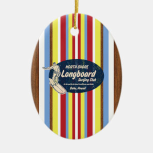 Pipeline Vintage Surfboard Ornament