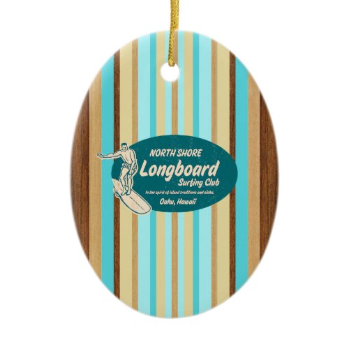 Pipeline Vintage Surfboard Ornament