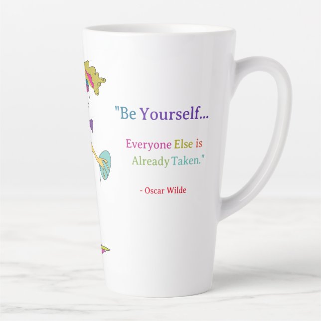 'Piper' - "Be Yourself" (O. Wilde) Latte Mug Rev.  (Right)