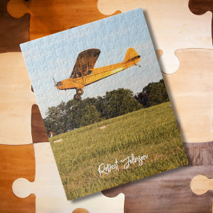 Piper Cub Airplane Photo Game Night Personalized Jigsaw Puzzle