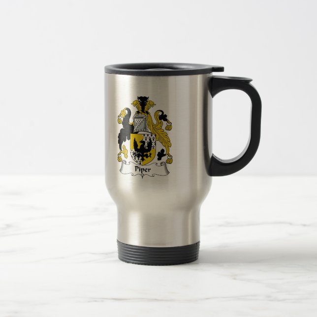 Piper Family Crest Travel Mug (Right)