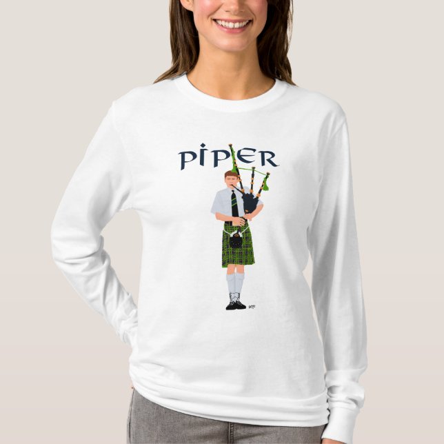 PIPER Green Plaid T-Shirt (Front)