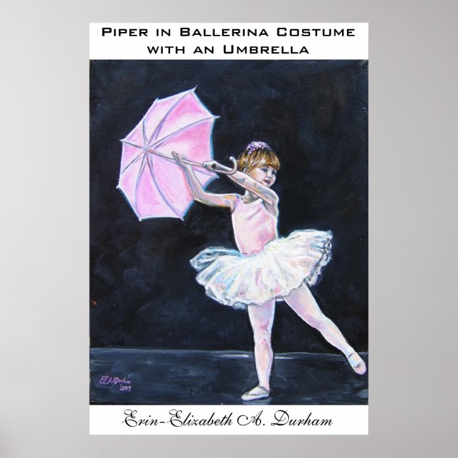 Piper in ballerina costume with an umbrella poster (Front)