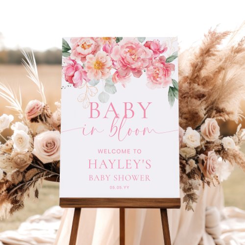 Piper Peony Baby In Bloom Shower Welcome Sign