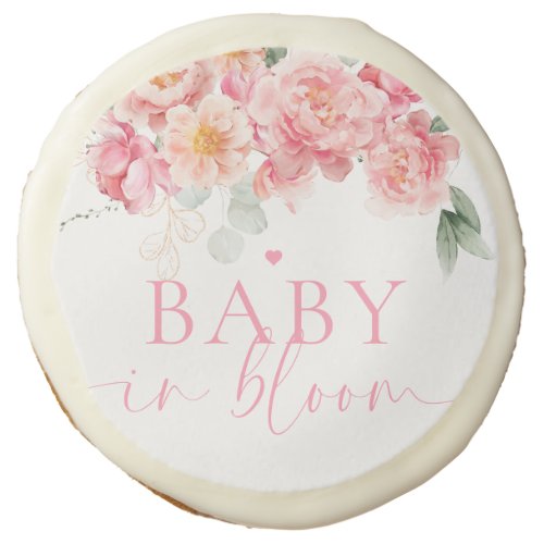 Piper Peony Floral Baby In Bloom Baby Shower Sugar Cookie