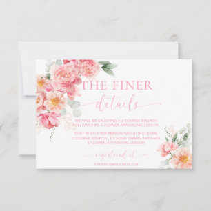 Piper Peony Floral Baby Shower Details Card