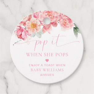Piper Peony Floral Baby Shower Pop It Favor Tags