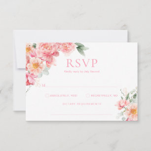 Piper Peony Floral Baby Shower RSVP Card