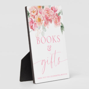 Piper Peony Floral Books and Gifts Tabletop Sign Plaque