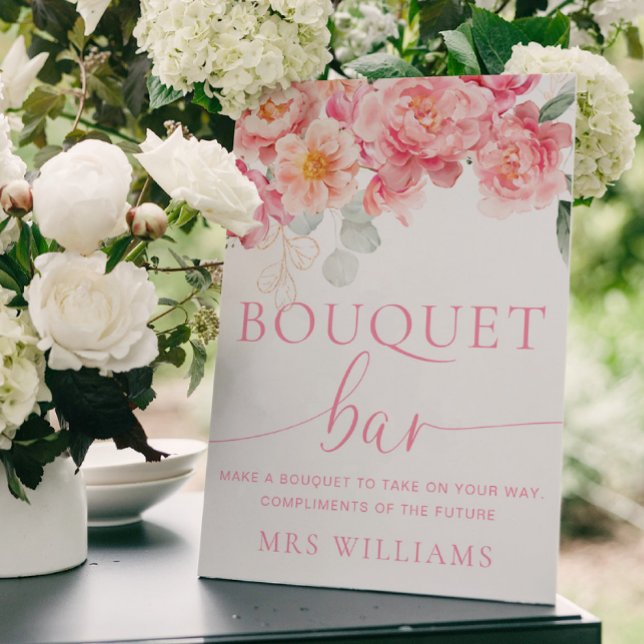 Piper Peony Floral Bouquet Flower Bar Foam Board (Bouquet Bar Sign Piper Peony )