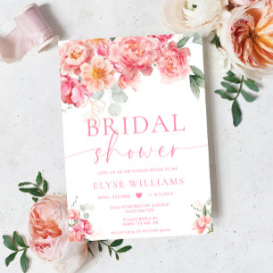 Piper Peony Floral Bridal Shower Invitation