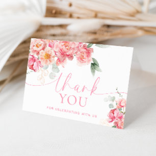 Piper Peony Floral Bridal Shower Thank You Card