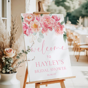 Piper Peony Floral Bridal Shower Welcome Sign
