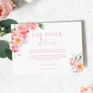 Piper Peony Floral Butterfly Bridal Shower Details Enclosure Card