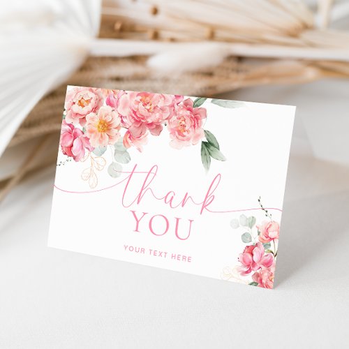 Piper Peony Floral Folded Thank You Card