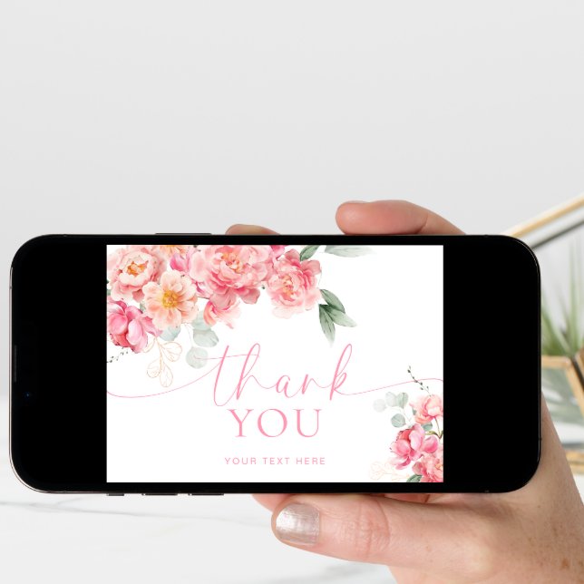 Piper Peony Floral Folded Thank You Card (Front Digital)