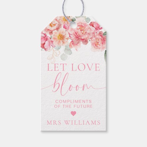 Piper Peony Floral Let Love Bloom Favor Gift Tags