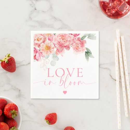 Piper Peony Floral Love In Bloom Bridal Shower Napkins