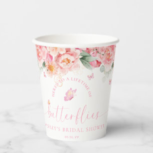 Piper Peony Lifetime of Butterflies Bridal Shower Paper Cups