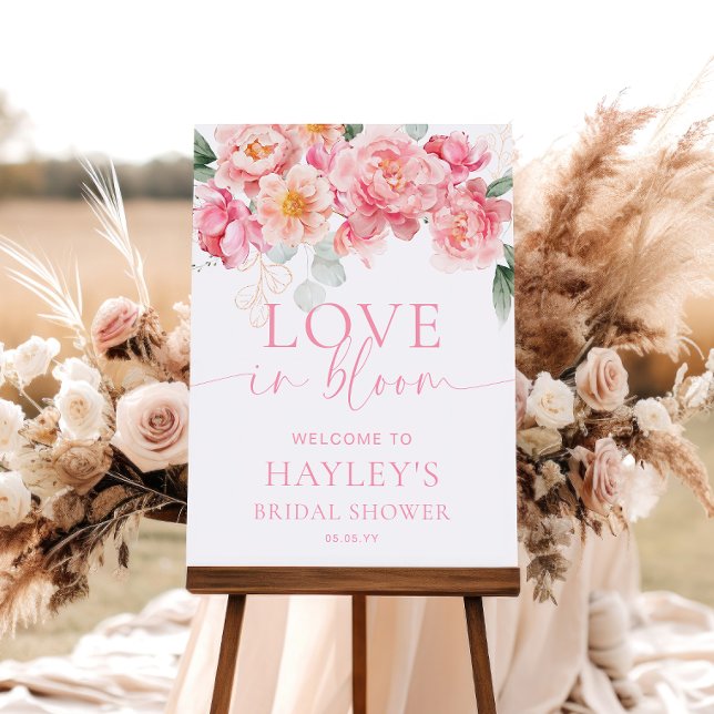 Piper Peony Love In Bloom Bridal Shower Welcome Foam Board (Love In Bloom Welcome Sign Piper Peony )