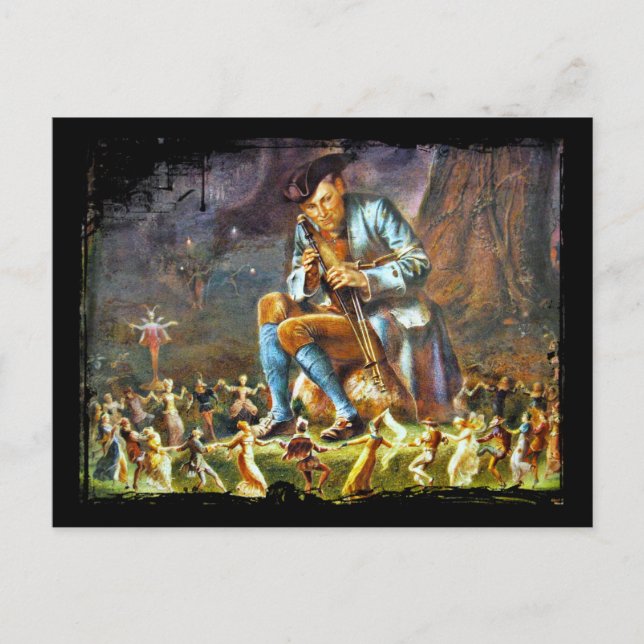 Piper Playing for Faeries Postcard (Front)